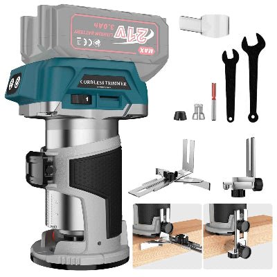 Affleureuse incluant ses accessoires batterie non incluse