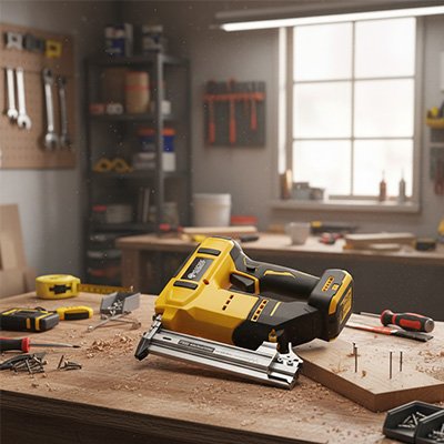 Cloueuse sans fil sur un établi