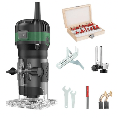 Défonceuse option avec accessoires et 15 fraises