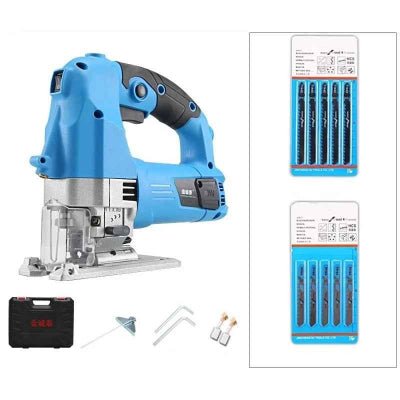 Ensemble scie sauteuse bleu