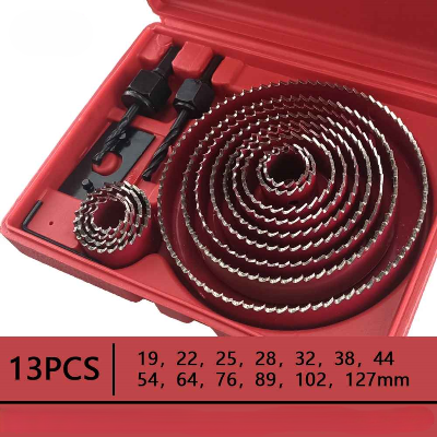 Jeu de scies cloche ProCut rouge de 13 piĂšces dans son coffre