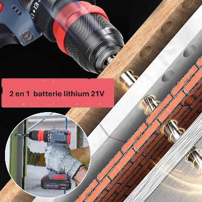 Visseuse perceuse sans balais perçage de différents matériaux