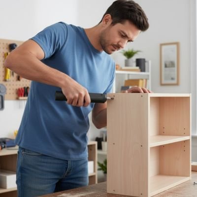 Tournevis electrique utilisé pour assembler une étagÚre