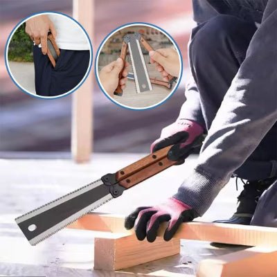 Utilisation de la scie pliante et sa capaité à être rangée dans une poche