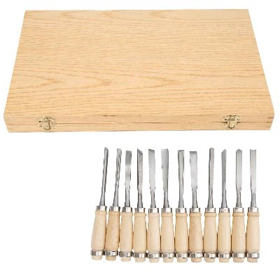 12 ciseaux à bois et coffret  et ciseaux