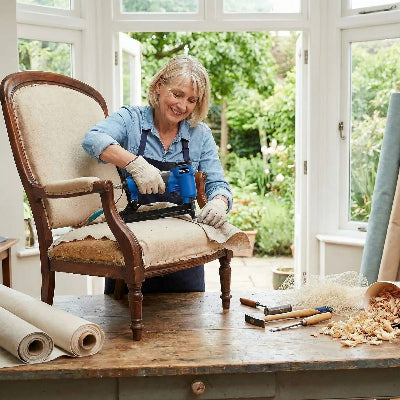 Agrafeuse pneumatique utilisation rembourrage fauteuil