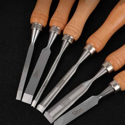 Ciseaux à bois dirrérents burins en acier chrome-vanadium