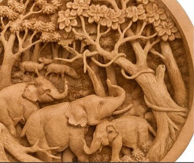 Ciseaux à bois exemple de sculpture