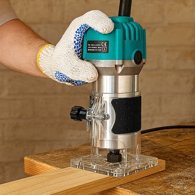 Affleureuse avec base transparente 