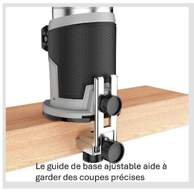 Affleureuses utilisée avec son guide de base ajustable