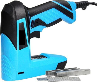 Agrafeuse electrique bleu et noir avec agrafes
