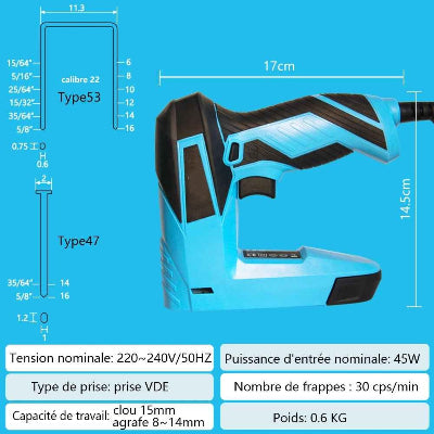 Agrafeuse electrique spécifications
