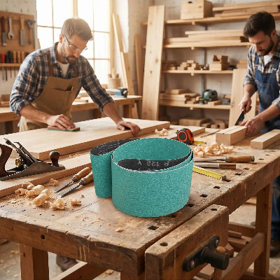 Bsamde de ponçage sur établie en atelier grandeP120