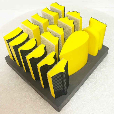 Blocs de ponçage jaunes formes variées