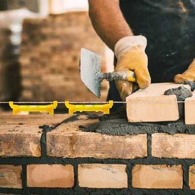 Bulle à niveau vue de la ligne de niveau pour briquelage