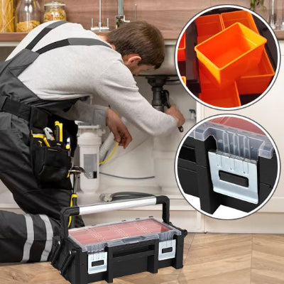 Caisse a outils vue plateau et fermeture