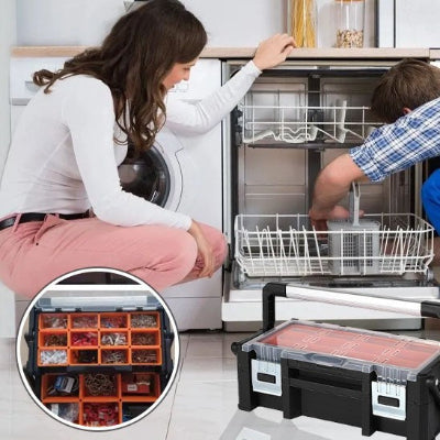 Caisse a outils vue plateaux remplis