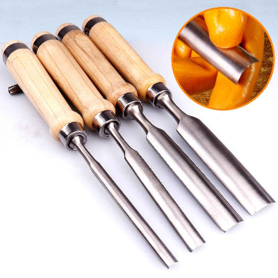 Ciseau à bois semi-circulaire 4 ciseaux vue endos