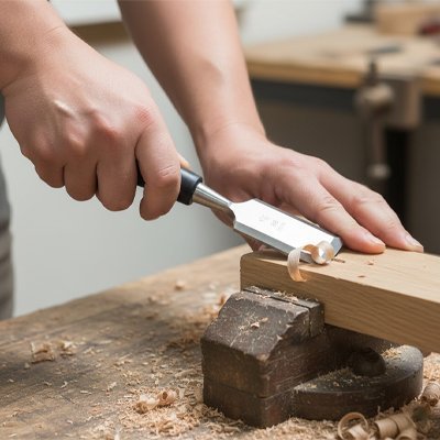 Ciseaux à bois travail du bois dans un étau