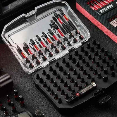 Coffret embout visseuse 83 pièces variées couvercle transparent
