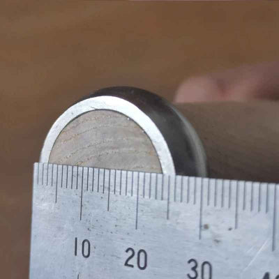 Couteau a bois vue de la dimension du manche