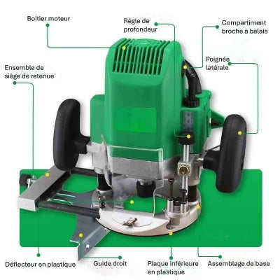 Défonceuse à bois détails produit