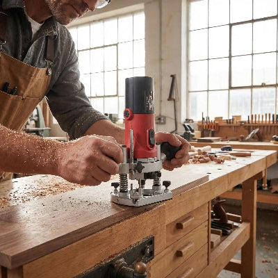 Défponceuse professionnelle 1050W utilisation atelier menuiserie