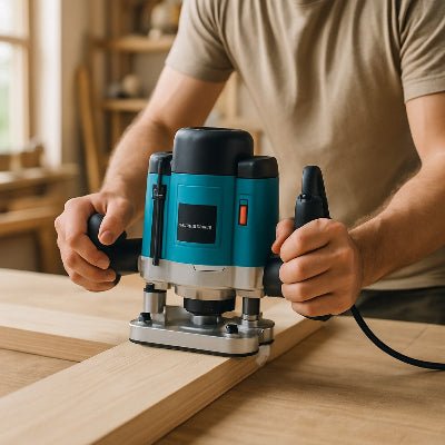 Défonçeuse utilisée pour rainurer ue pièce de bois
