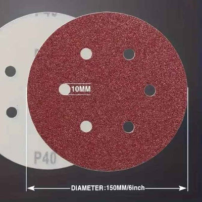 Disques abrasifs 6 trous montrant lle diamètre du trou de  10mm