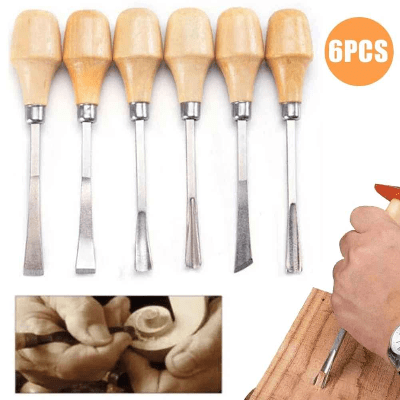 Ensemble 6 pièces ciseaux a bois