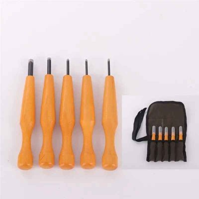 Ensemble de 5 ciseau a bois et etui de rangement