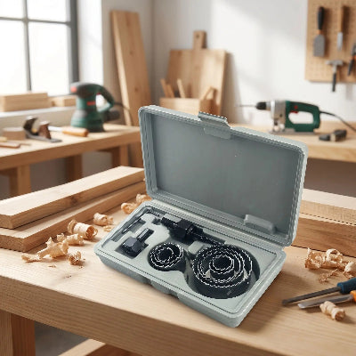 Ensemble de 8 scie cloche grises dans coffret