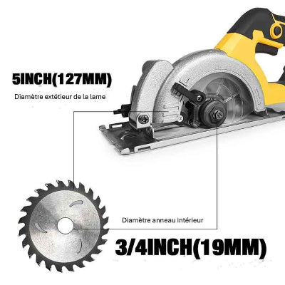 Lame 127 mm avec alésage 19 mm pour mini scie circulaire PowerPro