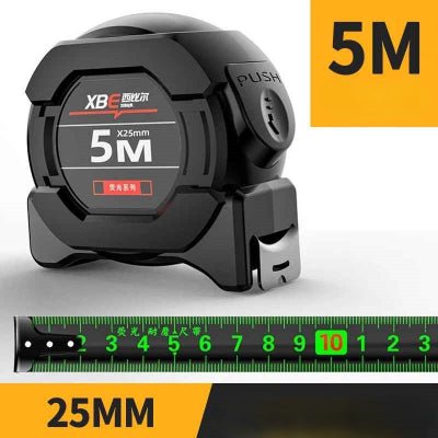 Metre ruban  Haute Précision 5m x 25mm chiffres verts sur fond noir