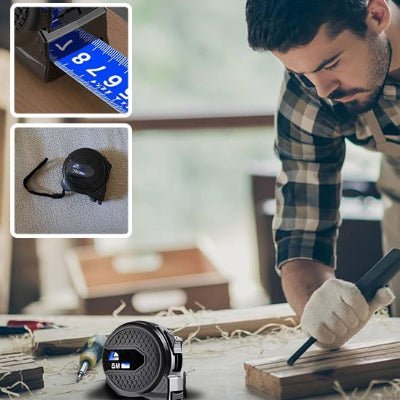 Metre ruban utilisé par un menuisier d'expérience