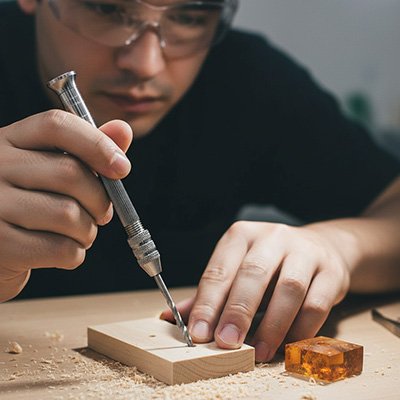 Mini perceuse utilisée pour perçage du bois