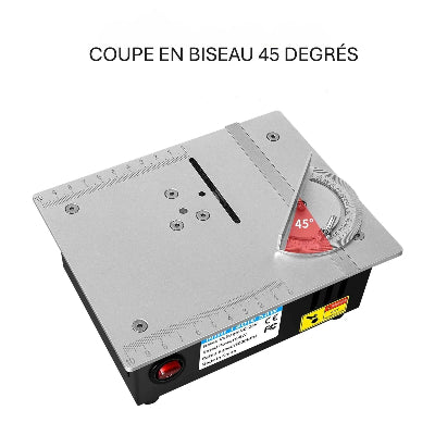 Mini scie circulaire sur table coupe en biseau