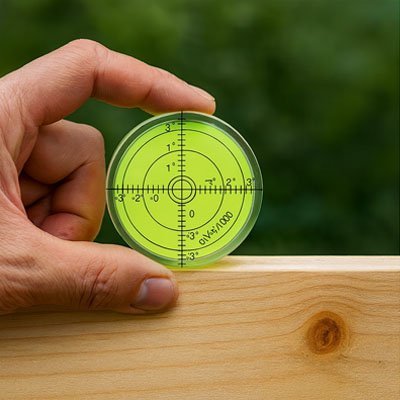 Niveau à bulle circulaire jaune