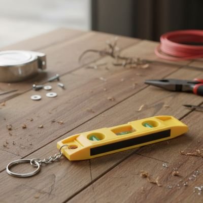 Niveau à bulle sur un établi