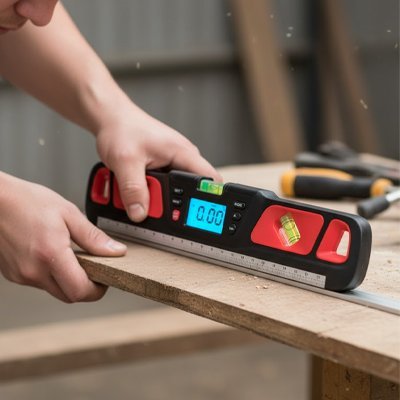 Niveau de précision à bulle rouge utilis en atelier