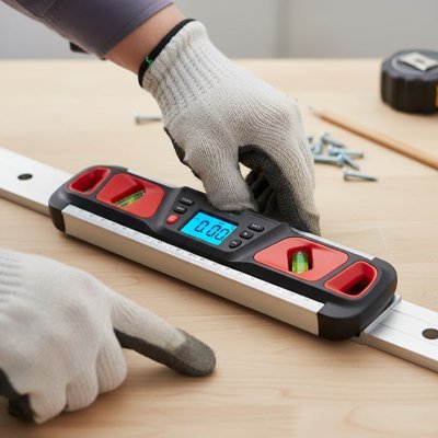 Niveau de précision à bulle utilisé sur une plaque de métal