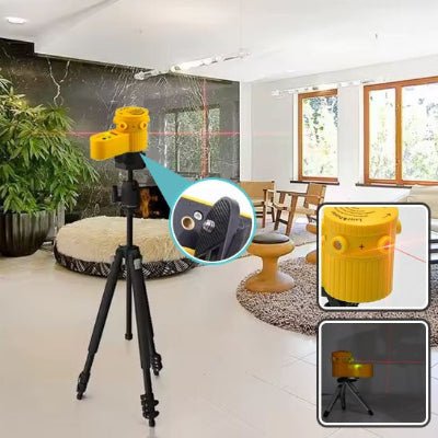 Niveau laser et vue de la vis de fixation standard