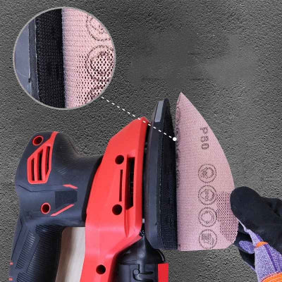 Papier abrasif ponceuse triangulaire vue velour haute densité