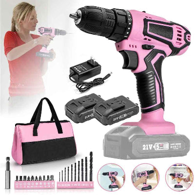 Perceuse visseuse légére rose ensemble complet pour femme