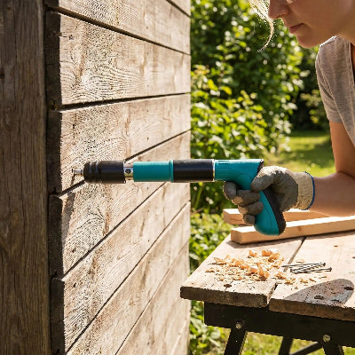 Pistolet à clou utilisé pour mur de planches extérieur