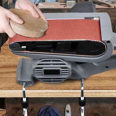 Ponceuse a bande 810W utilisation inversée sur table