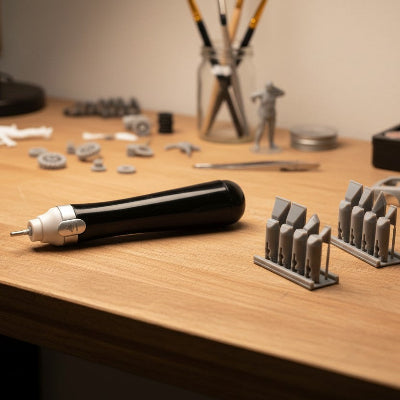 Ponceuse de précision sur table en atelier de modélisme