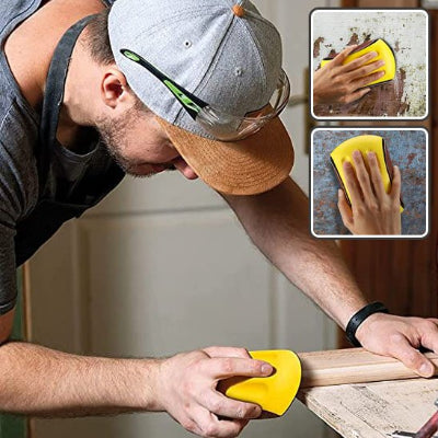 Ponceuse ErgoPerfect manuelle un travailleur ponce une pièce de bois