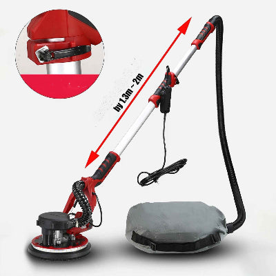 Ponceuse girafe et vue de la longueur d'extention du manche