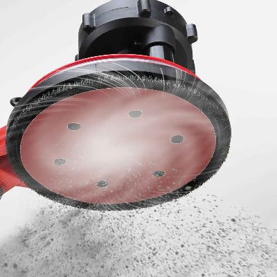 ponceuse girafe et vue du système d'aspiration de la poussière